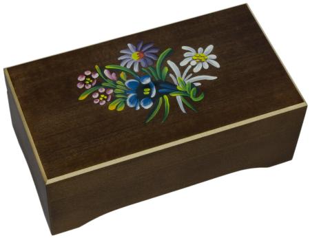 No.100-05B hand painted flowers brown matt