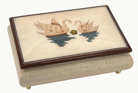 Nr.16CC01 Intarsien Schwäne Weiss