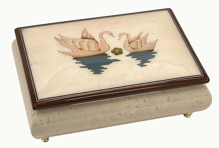 Nr.16CC01 Intarsien Schwäne Weiss