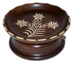 Hand Carved plate with musical pedestal TFG15C